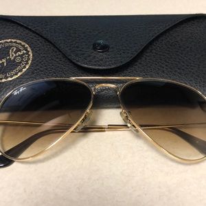 Ray Ban Gold Aviators - 52mm Size
